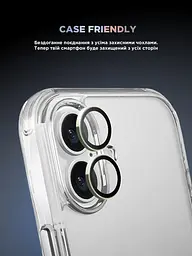 Захисне скло для камери Apple iPhone 17, Supreme BI, зелений колір, з рамкою, глянцеве скло для захисту лінз, протиударне, прозоре, з клейовим шаром по контуру, не впливає на якість фото, ArmorStandart (ARM86444) - мініатюра 6