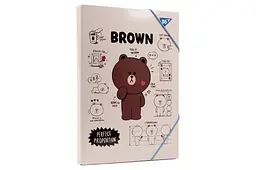 Папка для документів та робіт YES A4 картонна Line Friends Brown (500232)
