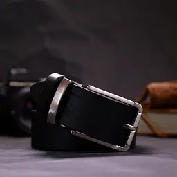 Шкіряний чоловічий ремінь GRANDE PELLE 3,4х120 см acs0026896 - мініатюра 9