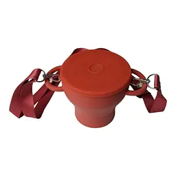 Безопасная пищевая силиконовая складная чашка oldbro 450 мл red - мініатюра 3
