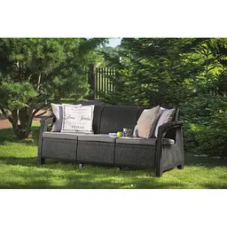Софа садова пластикова Allibert Corfu love seat max сіра - мініатюра 3