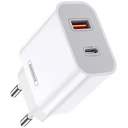 Швидкий зарядний пристрій 20W Remax RP-U68 1xType-C 1xUSB-A PD+QC Білий