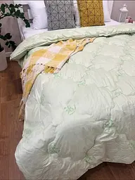 Одеяло евро стеганное зимнее из бамбукового волокна Leri Max 21533 195х210 см салатовое - миниатюра 2