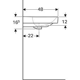 Раковина Geberit Smyle Square 120x48 на 2 змішувача 500.253.01.1, Білий - мініатюра 2