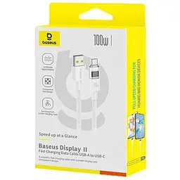 Дата кабель Baseus Display 2 USB to Type-C 100W (2m) (P10382701) Moon White - мініатюра 4