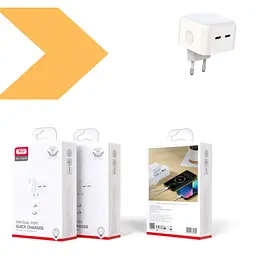 Зарядний пристрій XO L102 EU Dual Type-C Port 35W Type-C to Lightning (33606-01_294) - мініатюра 2