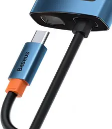 Мультипортовий адаптер USB Хаб Baseus Metal Gleam Multifunctional 6-in-1 Type-C WKWG000003 Blue - мініатюра 3