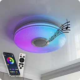Люстра світлодіодна 517 Dlight RGB з пультом і колонкою 45Вт Білий (02145) - мініатюра 1