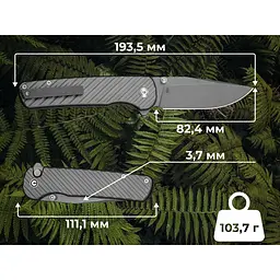 Ніж складаний туристичний Civivi Iron Tide (8.2 см) 14C28N / Aluminum сірий - мініатюра 15