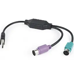 Контролер Cablexpert, USB 1.1/2 x PS/2, 0.3 м, чорний (UAPS12-BK)