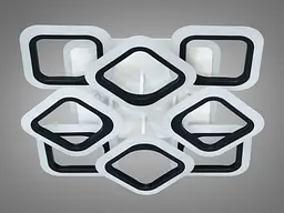 Люстра стельова LED Diasha AS8060/4+4BK, 110W, 3200K-6500K, чорний метал, акрил, сучасний стиль з пультом - мініатюра 4