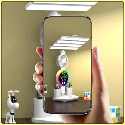 Настільна LED-лампа з 4 панелями, вентилятором і дисплеєм KRX-104 - мініатюра 5
