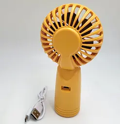 Вентилятор акумуляторний міні з ручкою USB діаметр 10см Handy Mini Fan AP223 помаранчевий - мініатюра 5
