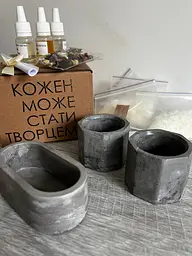 Подарунковий набір для створеня 3х свічок сірий