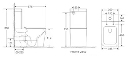 Унітаз-компакт Mixxus Premium Quadro-0402-R 675x390x855 мм, Rimless MP6458, Білий - мініатюра 2