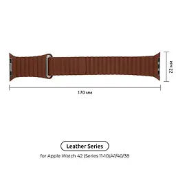 Ремінець ArmorStandart Leather Loop для Apple Watch 42 (Series 11-10)/41/40/38 Saddle Brown (ARM57843) - мініатюра 2
