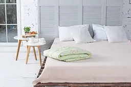 Ковдра дитяча Ecotton 110х140 см антиалергенна стьобана з бязі салатова 10-0214 green (19867) - мініатюра 4