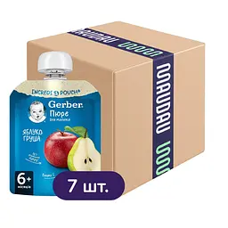 Пюре Gerber Pouch Яблуко і груша 630 г (7 шт. х 90 г)