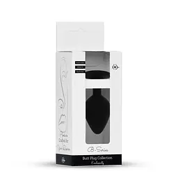 Анальна пробка із кристалом Jewellery Silicone Black Plug S - мініатюра 8