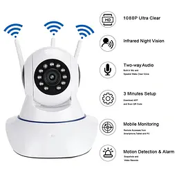 Відеоняня UKC-1354, WiFi Smart Camera 2MP, бездротова IP камера з мікрофоном, підключення до телефону - мініатюра 6