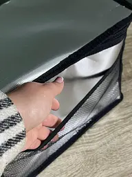 Термосумка для їжі та напоїв R28796 ізольована сумка-холодильник з кишенею на блискавці Чорний з сірим 28×16×20 см - мініатюра 7