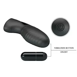 Насадка Pretty Love Alan Finger Vibrator Black на палець, 10х3 см чорний - мініатюра 7