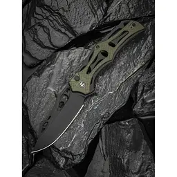 Ніж складаний туристичний Civivi Biophase, (8.9 см) Nitro-V / Aluminum & G10 чорно-зелений - мініатюра 10