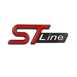 Емблема напис STLine для Ford червоний+чорний 96х35мм метал
