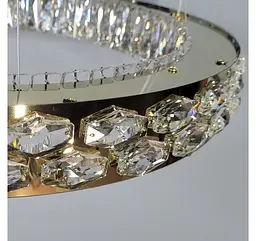 Світлодіодна люстра підвісна Artlight 8220-600GD з круглим кришталевим корпусом в золотому кольорі, 89W - мініатюра 6