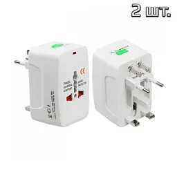 Перехідник мережевий Travel Adaptor Universal, набір 2 штуки, універсальний трійник для розеток - мініатюра 2