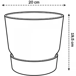 Вазон Elho Greenville Round, 20 см, графіт (356842) - мініатюра 5