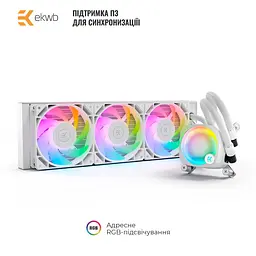 СВО EKWB EK-Nucleus AIO CR360 Lux D-RGB - White (3831109897850) - мініатюра 2