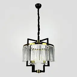 Елегантна люстра в стилі сучасної класики Ø 50х50 см | Line F | Арт. MJ348-500 BK+CL