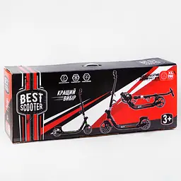 Самокат Best Scooter складаний 64х16х93-103 см Чорно-білий 000231310 - мініатюра 7
