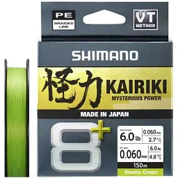 Шнур Shimano Kairiki 8+ 150 м Mantis Green 0.06 мм 6lb/4.8kg