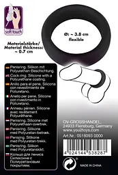 Ерекційне кільце Black Velvets Cock Ring 3.8 см чорний - мініатюра 14