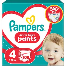 Набір підгузки-трусики Pampers Active Baby Pants Розмір 4 (9-15 кг) 108 шт. 