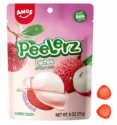 Желейні цукерки Amos Peelerz Peelable Gummy Lychee 170г - мініатюра 2