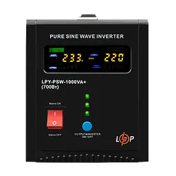 ДБЖ LogicPower LPY-PSW-1000VA+ (700Вт) 10A/20A з правильною синусоїдою 12V