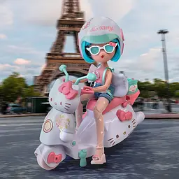 Дитяча лялька Красуня Пінк на скутері 4SF Manga Dolls HKTF3000 серії Hello Kitty - мініатюра 8