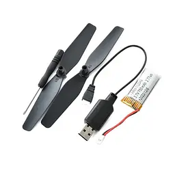 Квадрокоптер MHZ із камерою на радіокеруванні CK-23 акумулятор USB зарядне додаткові лопаті світло 27см Чорний - мініатюра 4