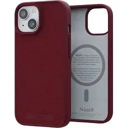 Чохол-накладка Njord Suede MagSafe Case Red для iPhone 15