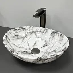 Умивальник VBI Parma statuario gray veins накладний VBI-011010, Мармур - мініатюра 2