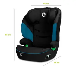 Автокрісло Lionelo Lars I-Size Green Turquoise, 15-36 кг, чорне з бірюзовим (LO-LARS I-SIZE GREEN TURQUOISE) - мініатюра 6