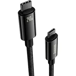 Кабель Baseus Tungsten Gold Fast Charging Cable Type-C to Type-C 240W 1m CAWJ040001 Black - мініатюра 2