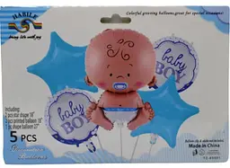 Набір фольгованих кульок "Baby Boy" 5 шт святкові декорації - мініатюра 2