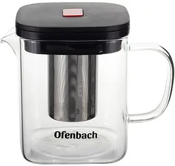 Чайник скляний заварювальний зі знімним ситечком Ofenbach 1000 мл kuh0006765