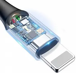 Кабель Baseus C-shaped Light Intelligent power-off Cable Lightning – USB 2.4A 1m CALCD-03 Blue - мініатюра 4