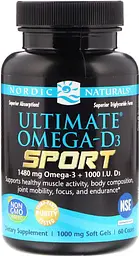 Омега 3 + Д3 Nordic Naturals Omega-D3 sport 60 капс