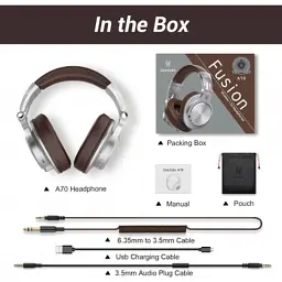 Навушники OneOdio Fusion A70 Bluetooth+3,5мм/6,35мм Silver/Brown (A70 Silver Brown) - мініатюра 3